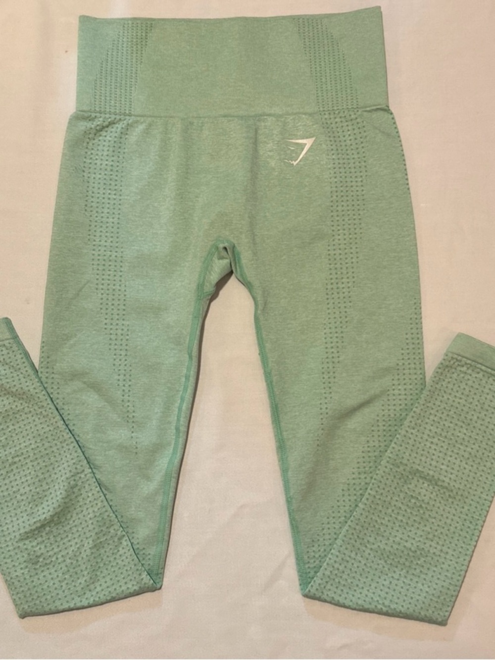 Gym Shark Perforated Energy Leggings Green Dry High Waisted Size S